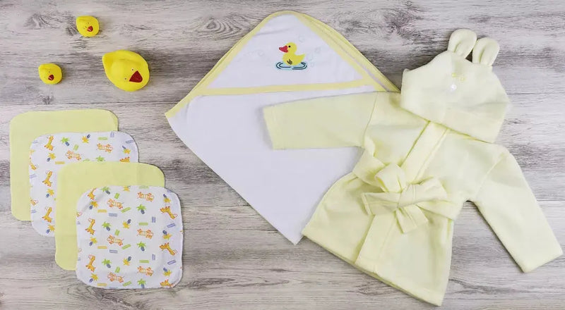 Bambini Hooded Towel, Wash Clothes and Robe Bambini