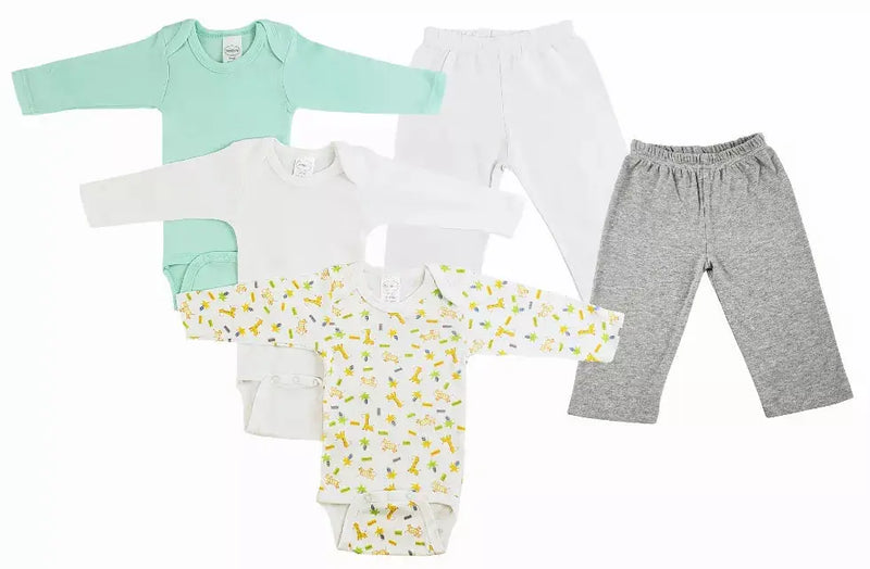 Bambini Infant Boys Long Sleeve Onezies and Track Sweatpants Bambini