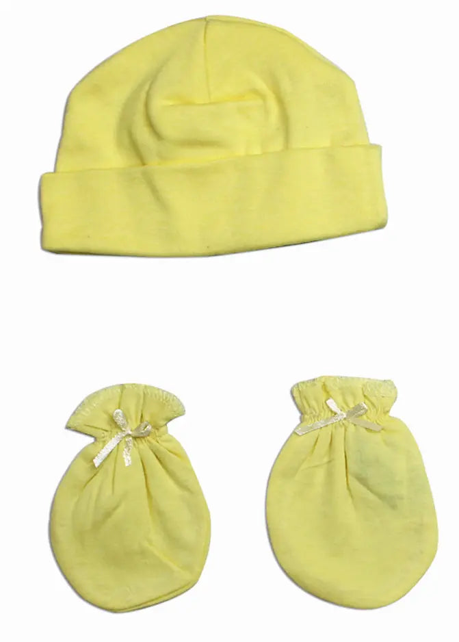 Bambini Neutral Baby Cap and Mittens 2 Piece Set Bambini