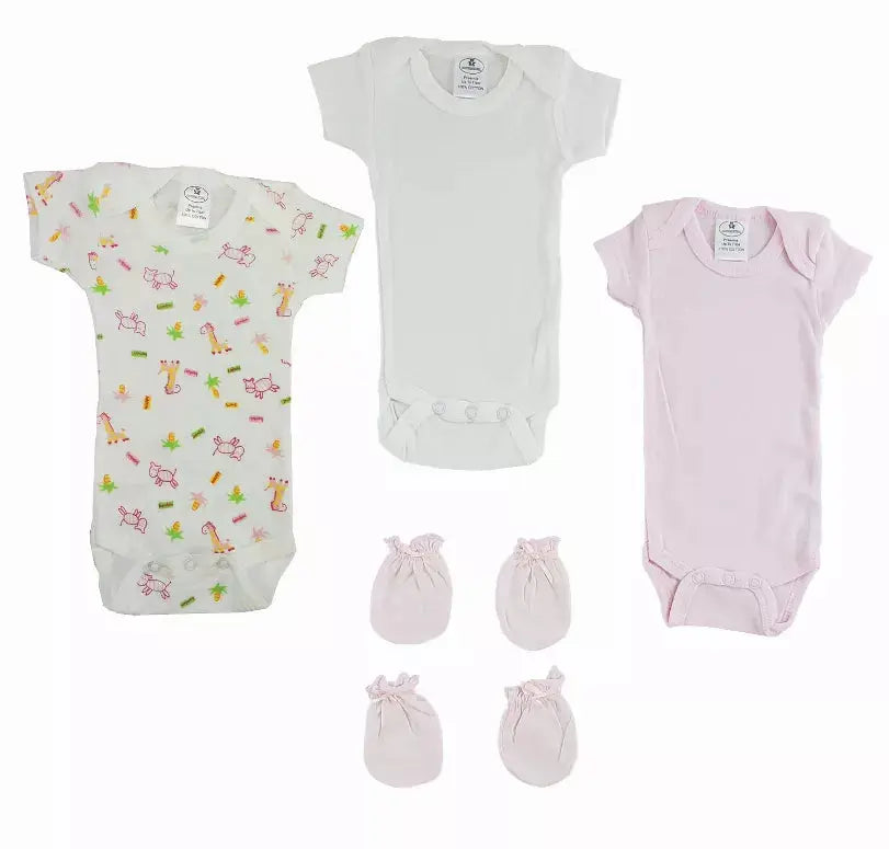 Bambini Preemie Onezies and Mittens - 5 Pieces Set Bambini