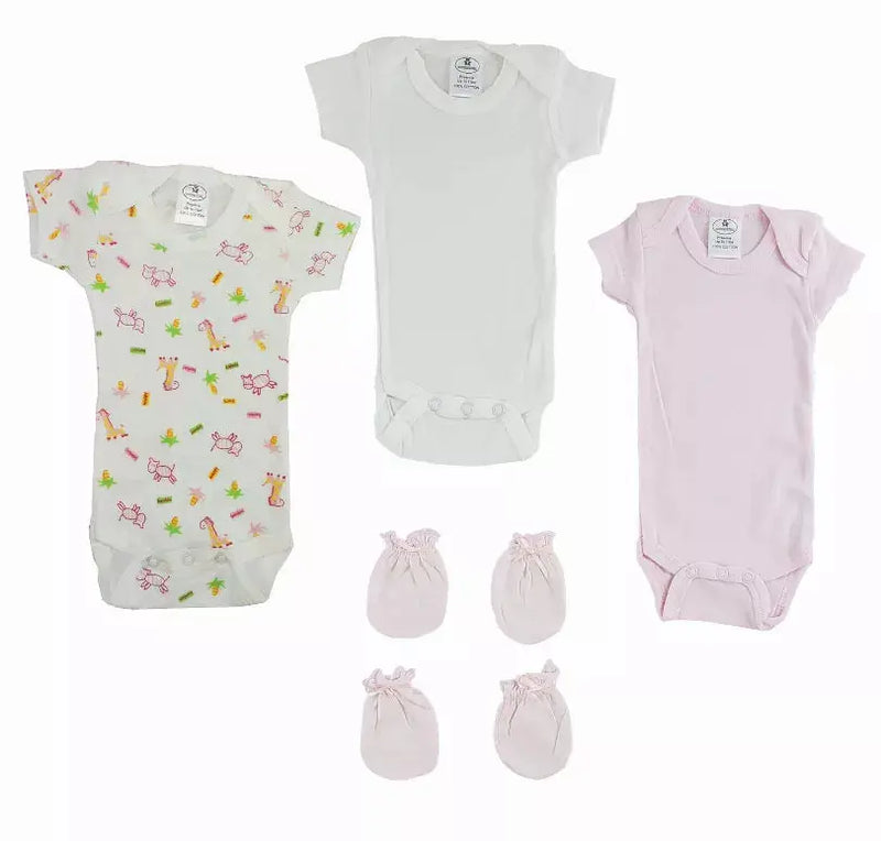 Bambini Preemie Onezies and Mittens - 5 Pieces Set Bambini