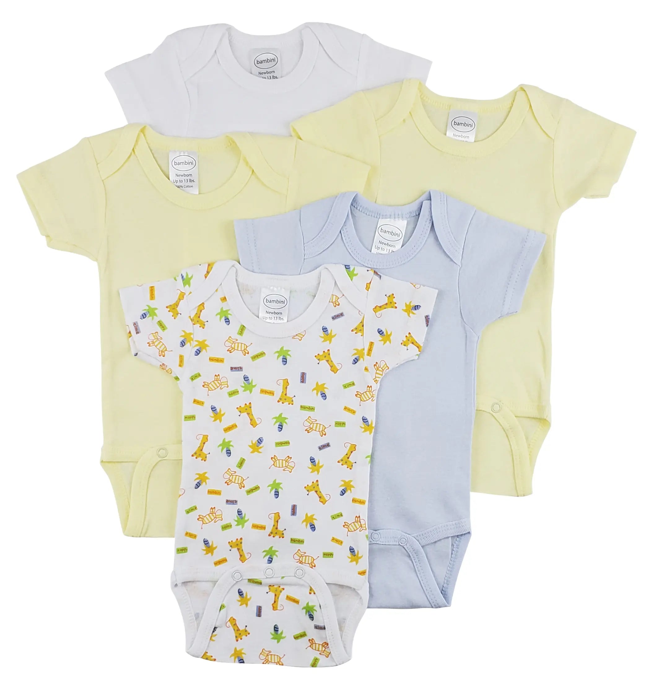 Bambini Short Sleeve One Piece 5 Pack Bambini