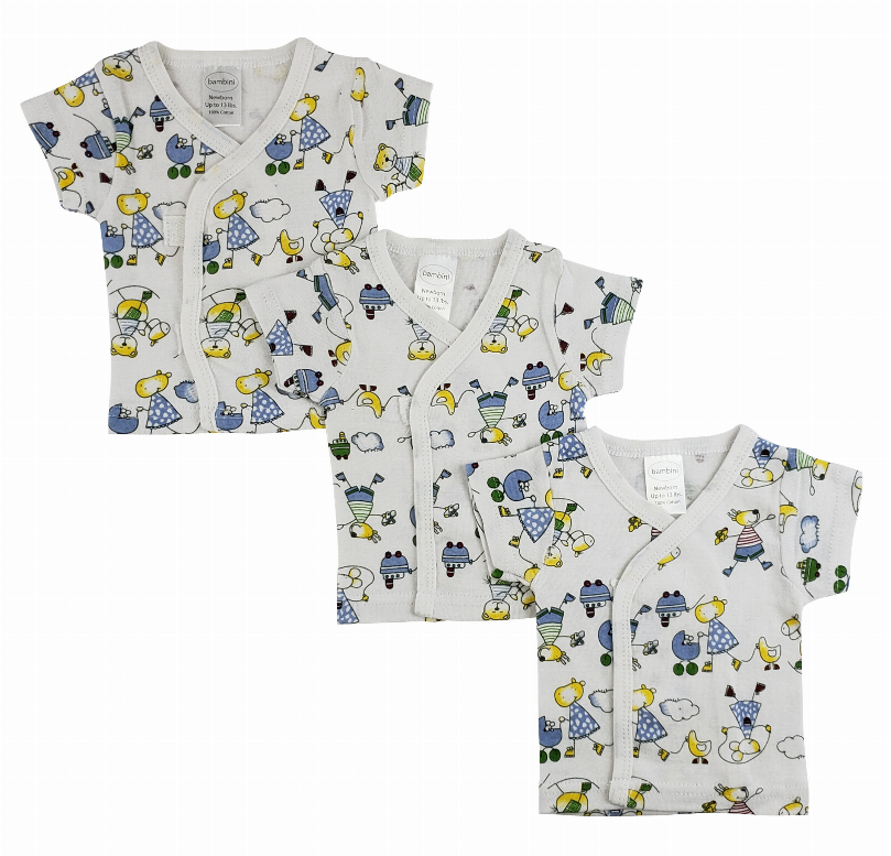 Bambini Side Snap Short Sleeve Shirt - 3 Pack Bambini