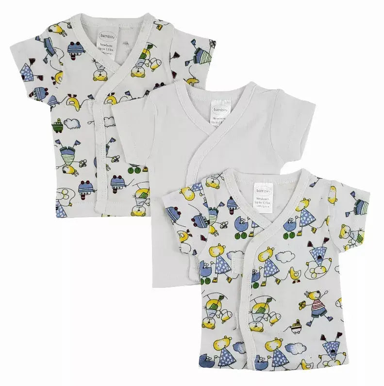 Bambini Side Snap Short Sleeve Shirt - 3 Pack Bambini