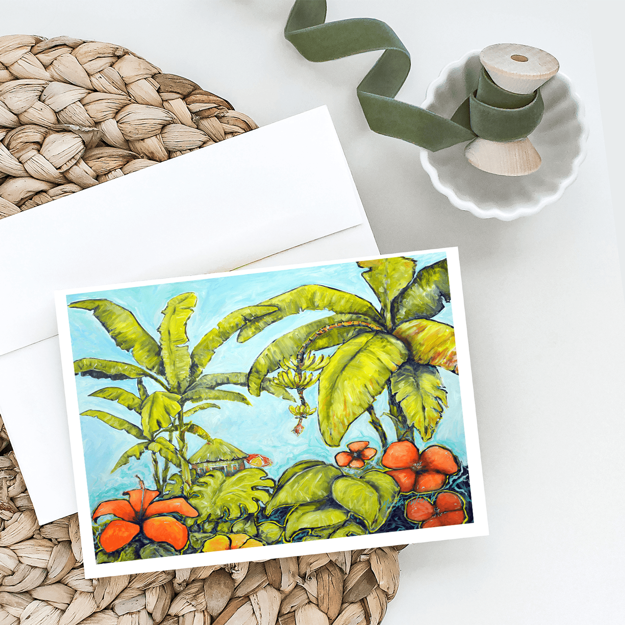 Banana Cabana Greeting Cards Pack of 8 Caroline's Treasures