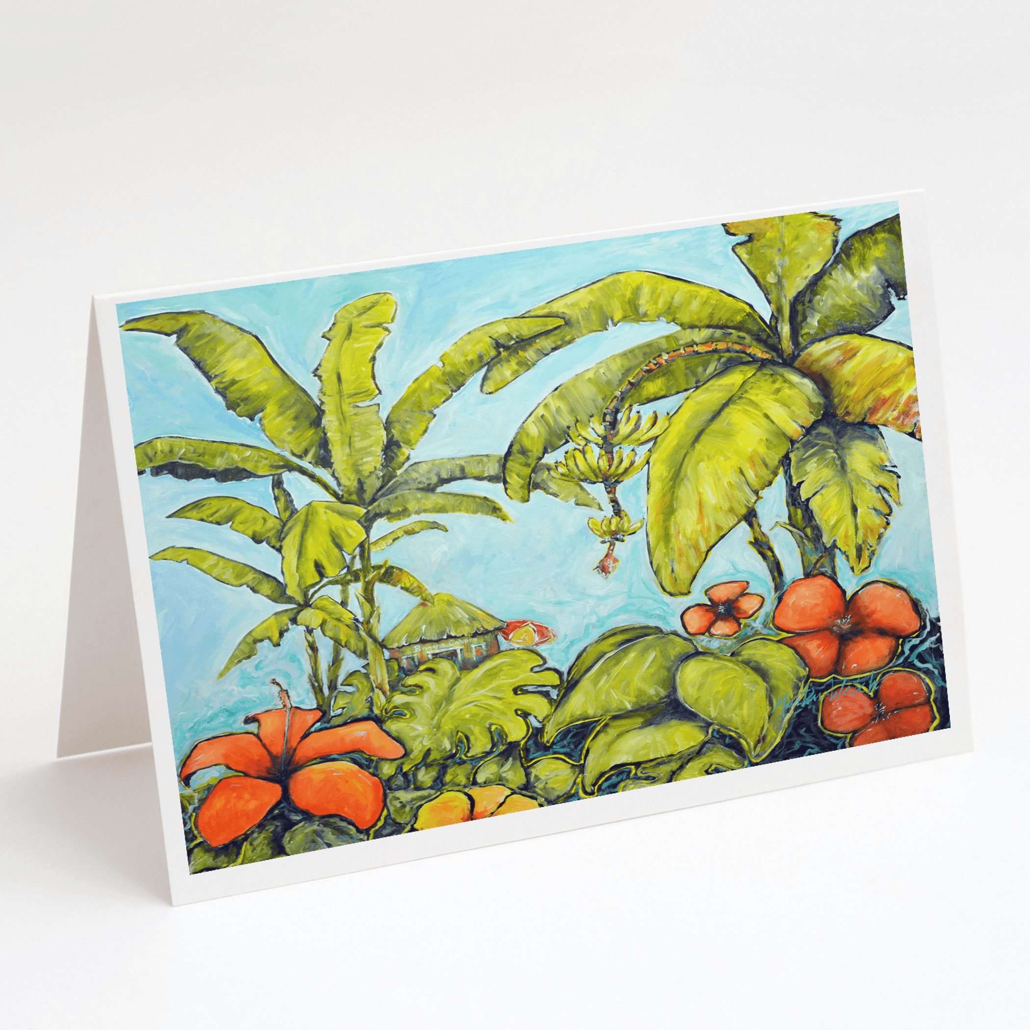Banana Cabana Greeting Cards Pack of 8 Caroline's Treasures