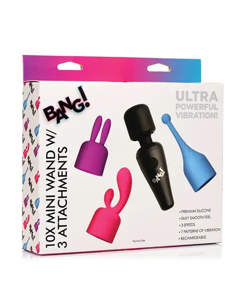 Bang! 10x Mini Wand W/3 Attachments - Asst. Colors Xr LLC