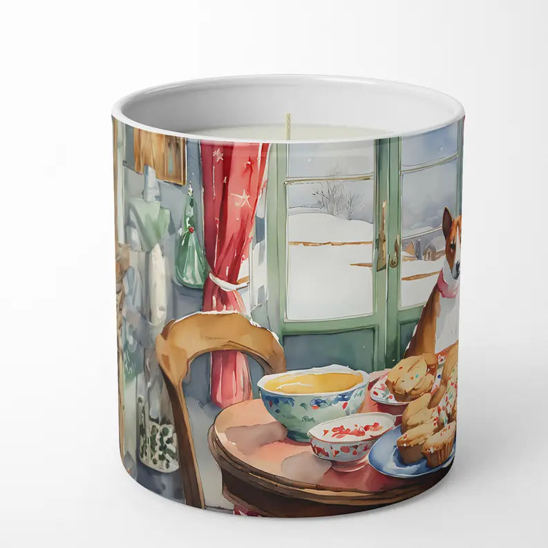 Basenji Christmas Cookies Decorative Soy Candle Caroline's Treasures