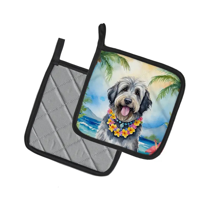 Basenji Luau Pair of Pot Holders Caroline's Treasures