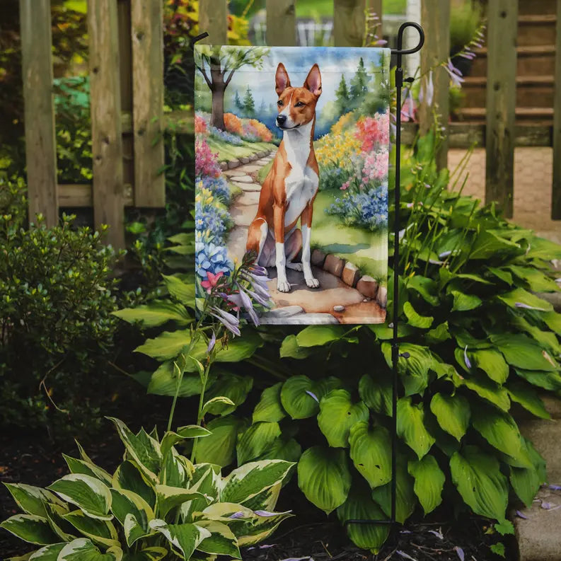 Basenji Spring Garden Garden Flag Caroline's Treasures