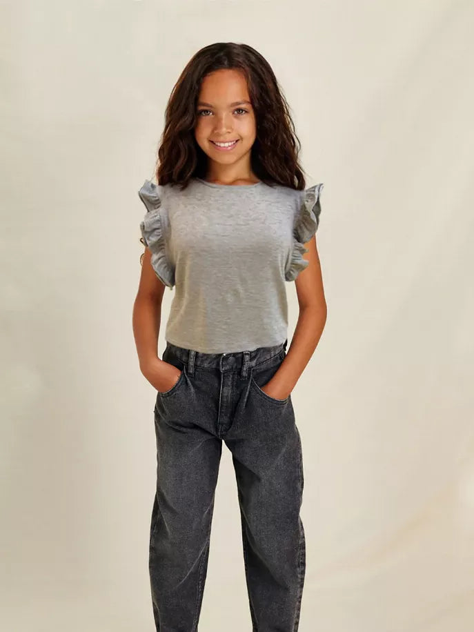 Basics Ruffle Sleeves Top Tru Luv