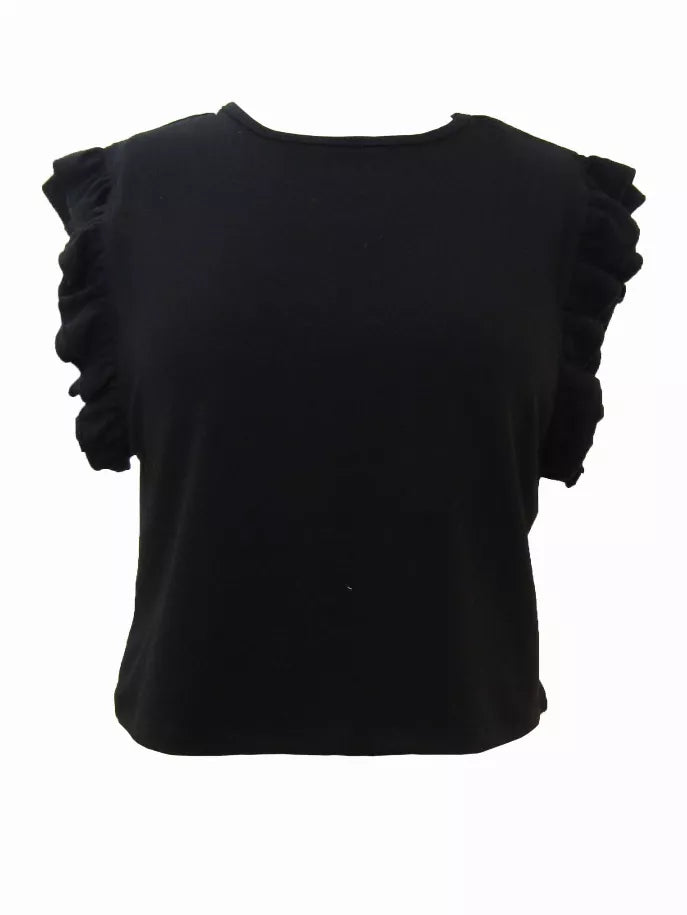 Basics Ruffle Sleeves Top Tru Luv
