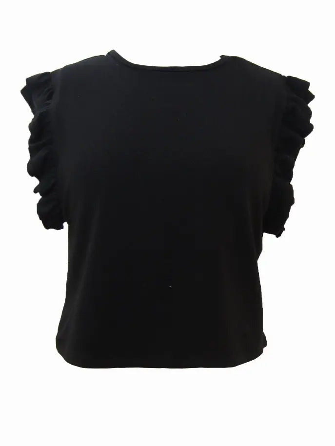 Basics Ruffle Sleeves Top Tru Luv