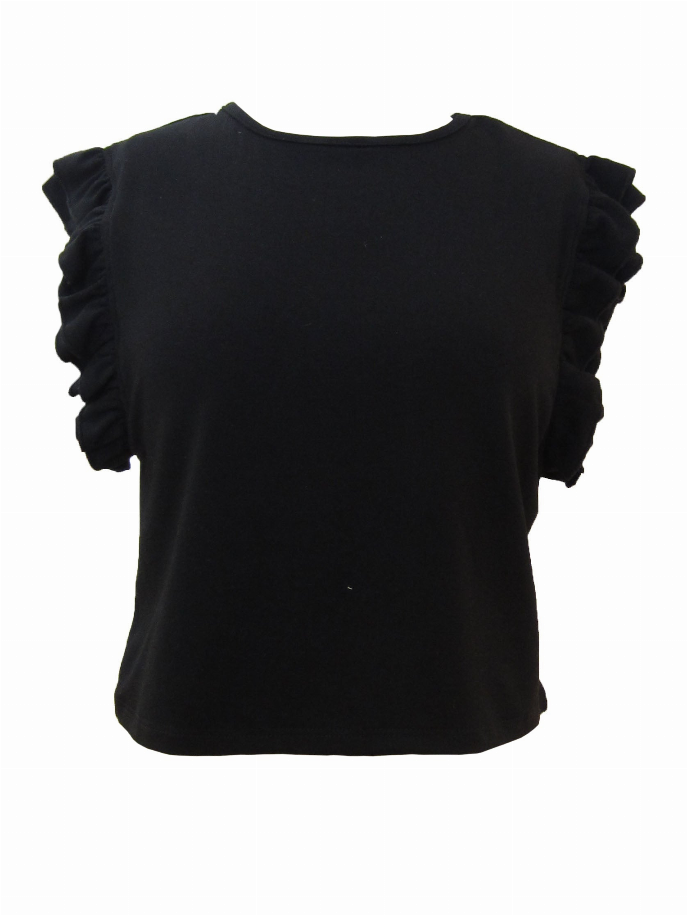 Basics Ruffle Sleeves Top Tru Luv