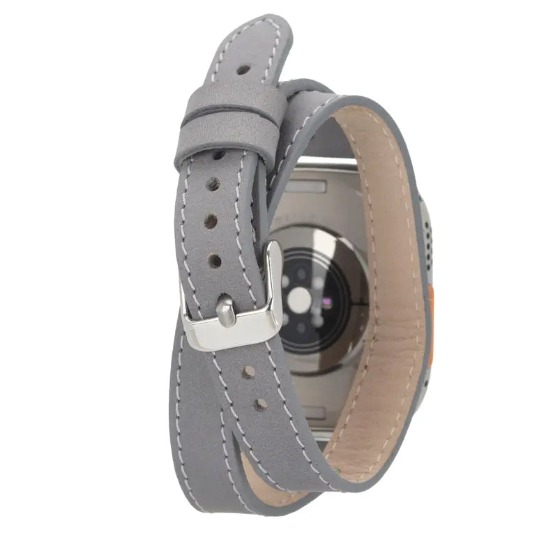 Basin Double Tour Leather Bands for Apple Watch Ultra,8,7 and SE Toronata