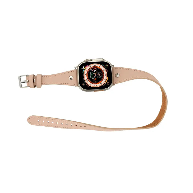 Basin Double Tour Leather Bands for Apple Watch Ultra,8,7 and SE Toronata