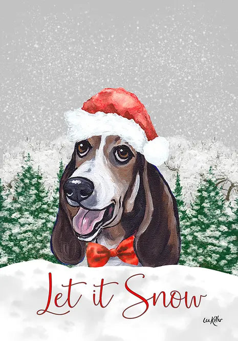 Basset Hound - Hippie Hound Studios Christmas  House and Garden Flags Best of Breed