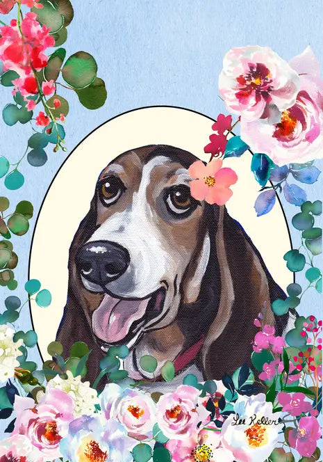 Basset Hound - Hippie Hound Studios Spring  House and Garden Flags Best of Breed