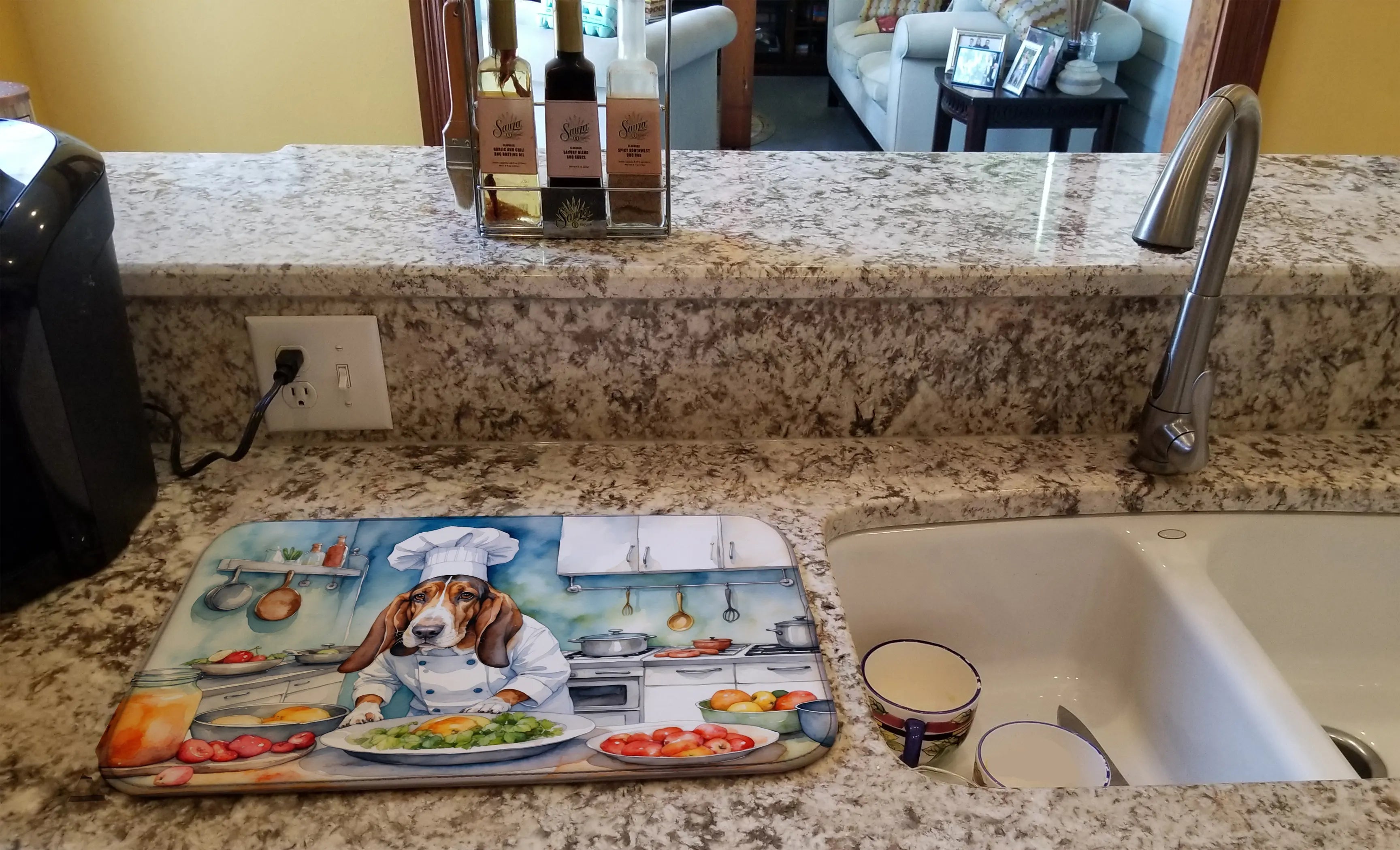 Basset Hound The Chef Dish Drying Mat Caroline's Treasures