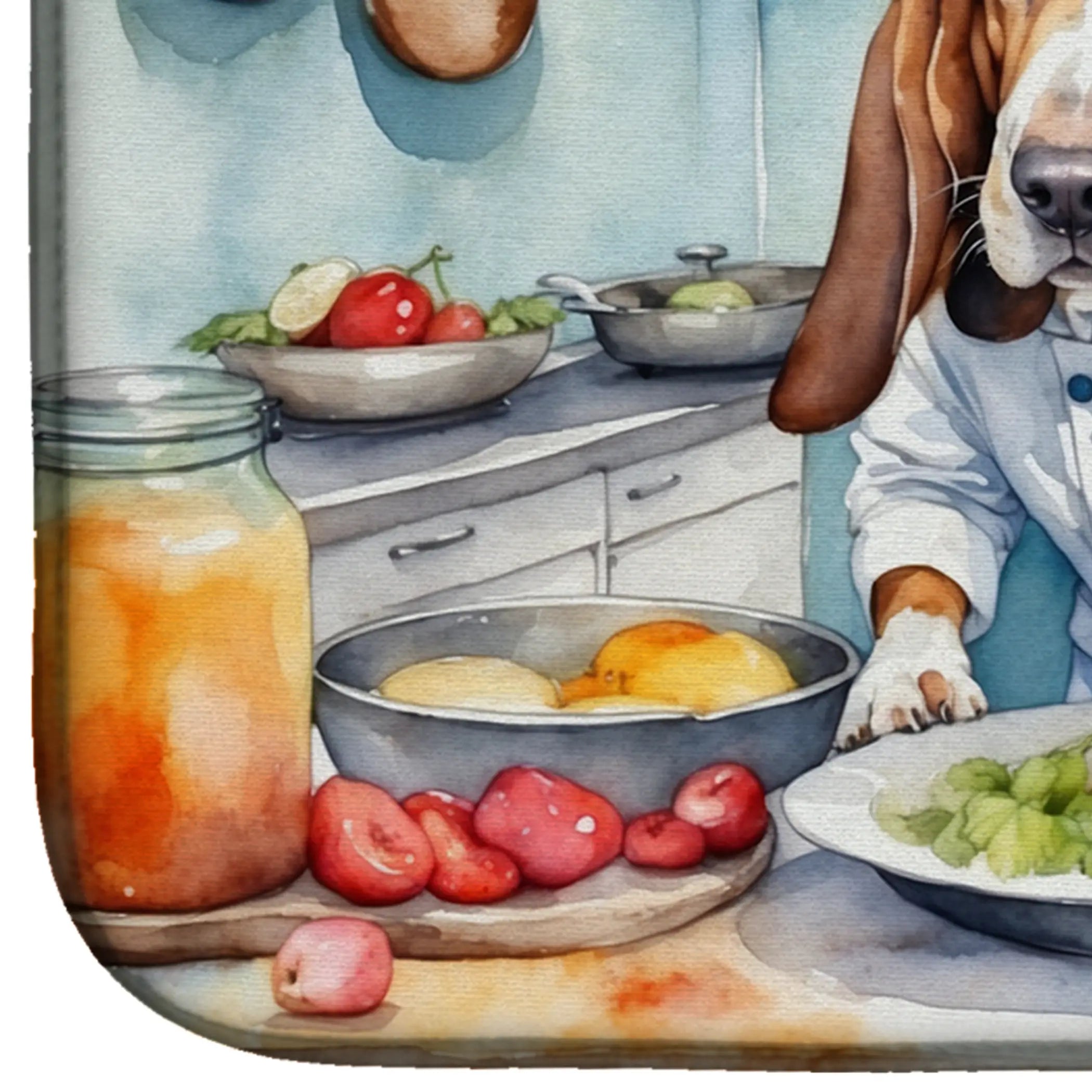 Basset Hound The Chef Dish Drying Mat Caroline's Treasures