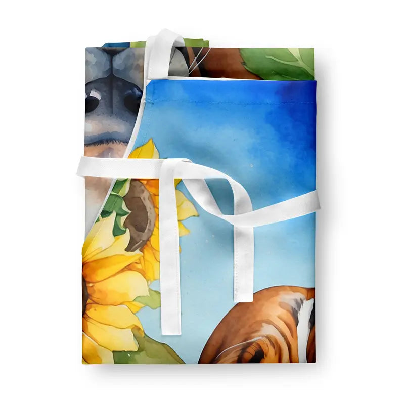 Basset Hound in Sunflowers Apron Caroline's Treasures