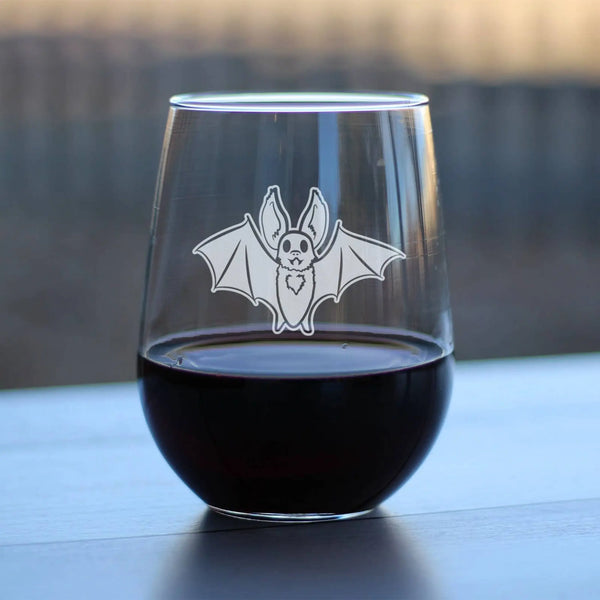 Bat Stemless Wine Glass - Halloween Gifts and Decor Bevvee