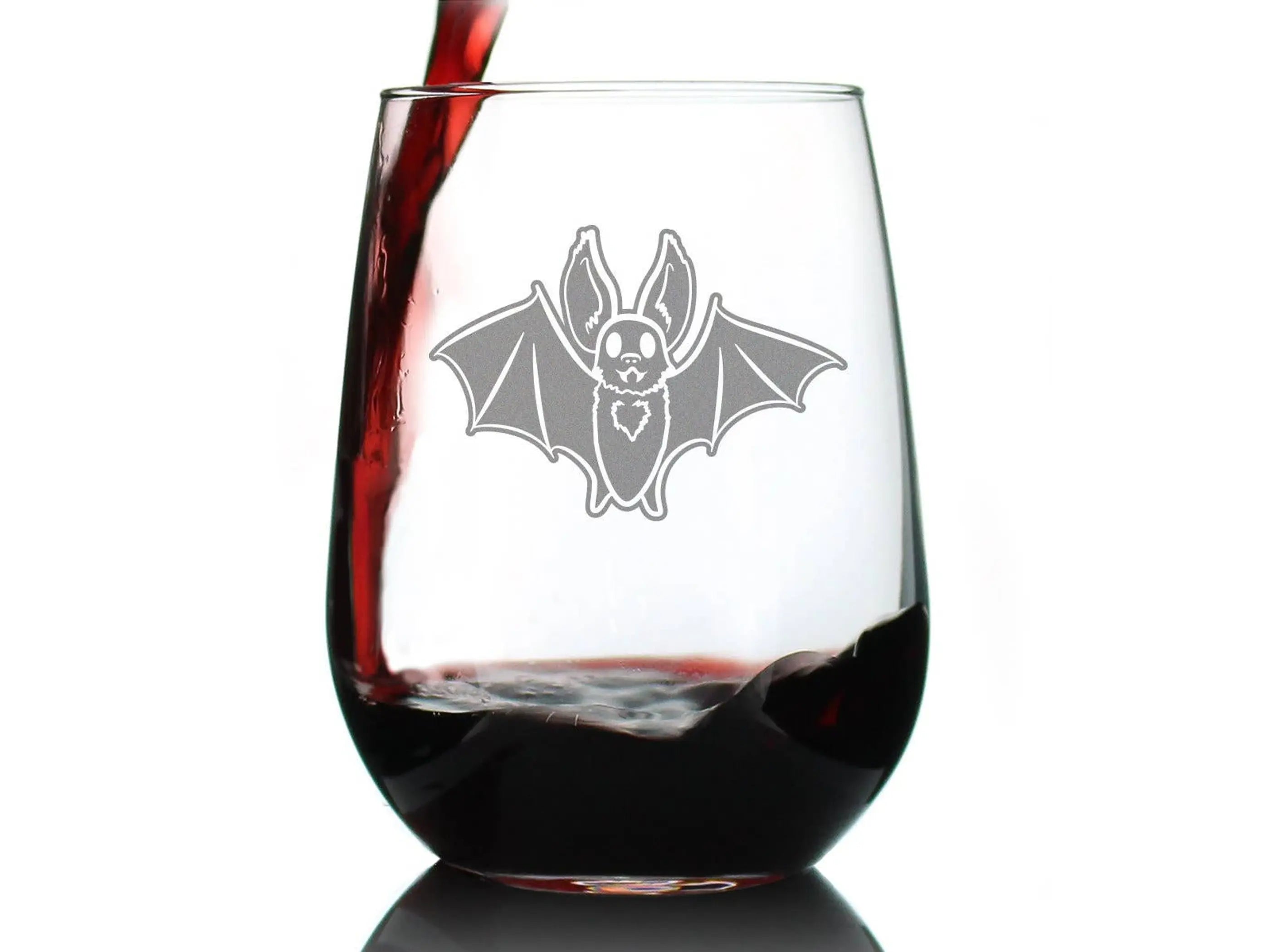 Bat Stemless Wine Glass - Halloween Gifts and Decor Bevvee