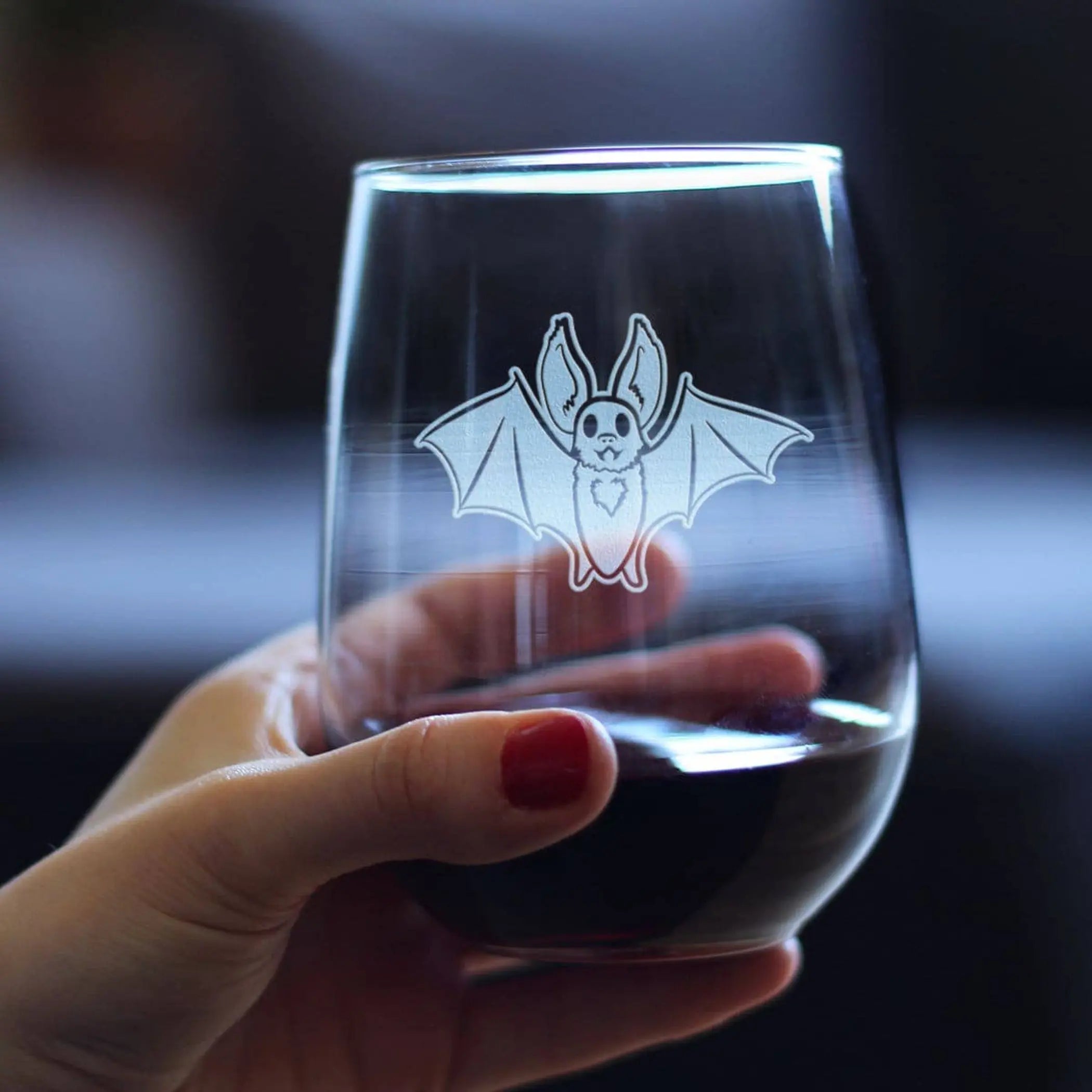 Bat Stemless Wine Glass - Halloween Gifts and Decor Bevvee