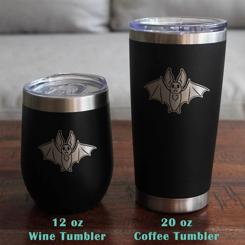 Bat Stemless Wine Glass - Halloween Gifts and Decor Bevvee