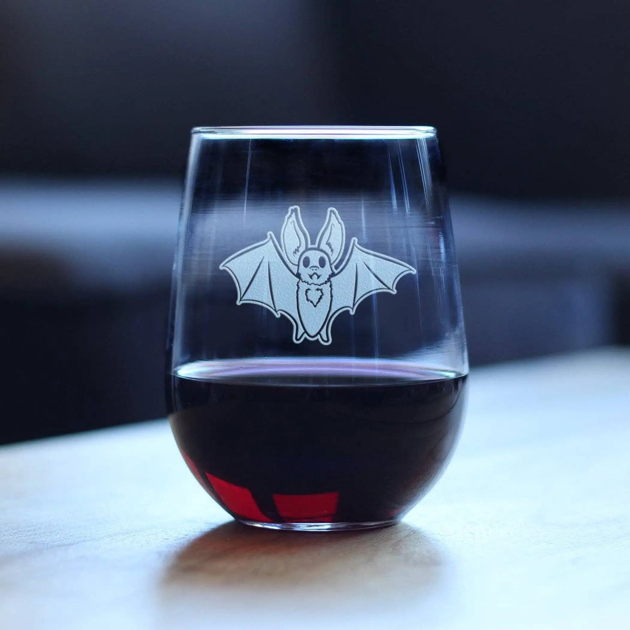 Bat Stemless Wine Glass - Halloween Gifts and Decor Bevvee