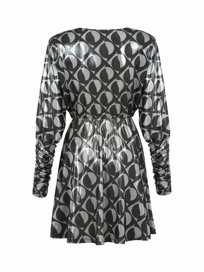 Batwing Sleeve Printed Mini Dress Monique Store