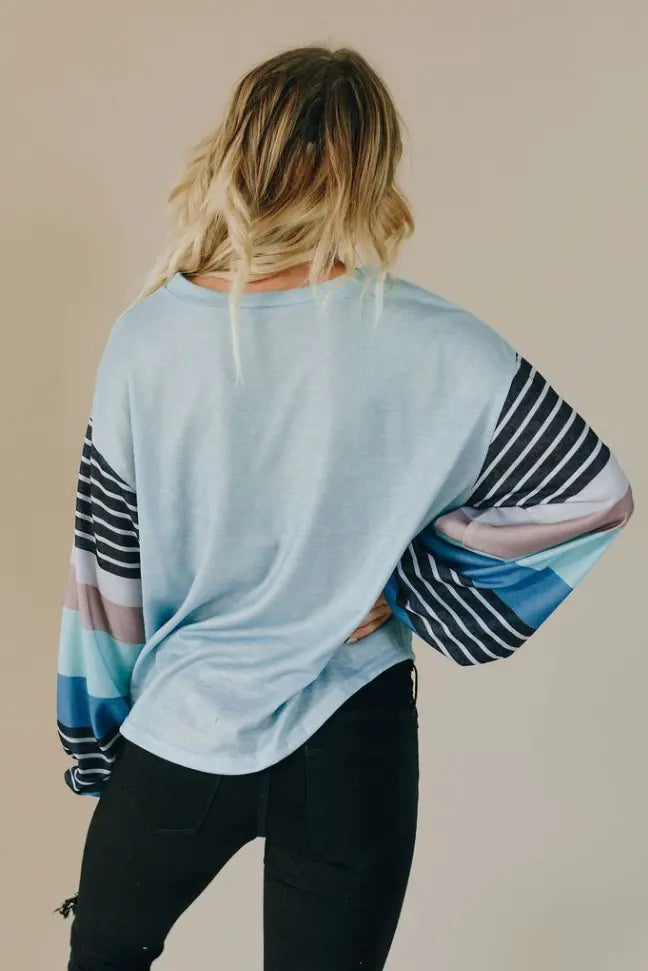 Be The Good Colorblock Knit Top Stay Warm in Style