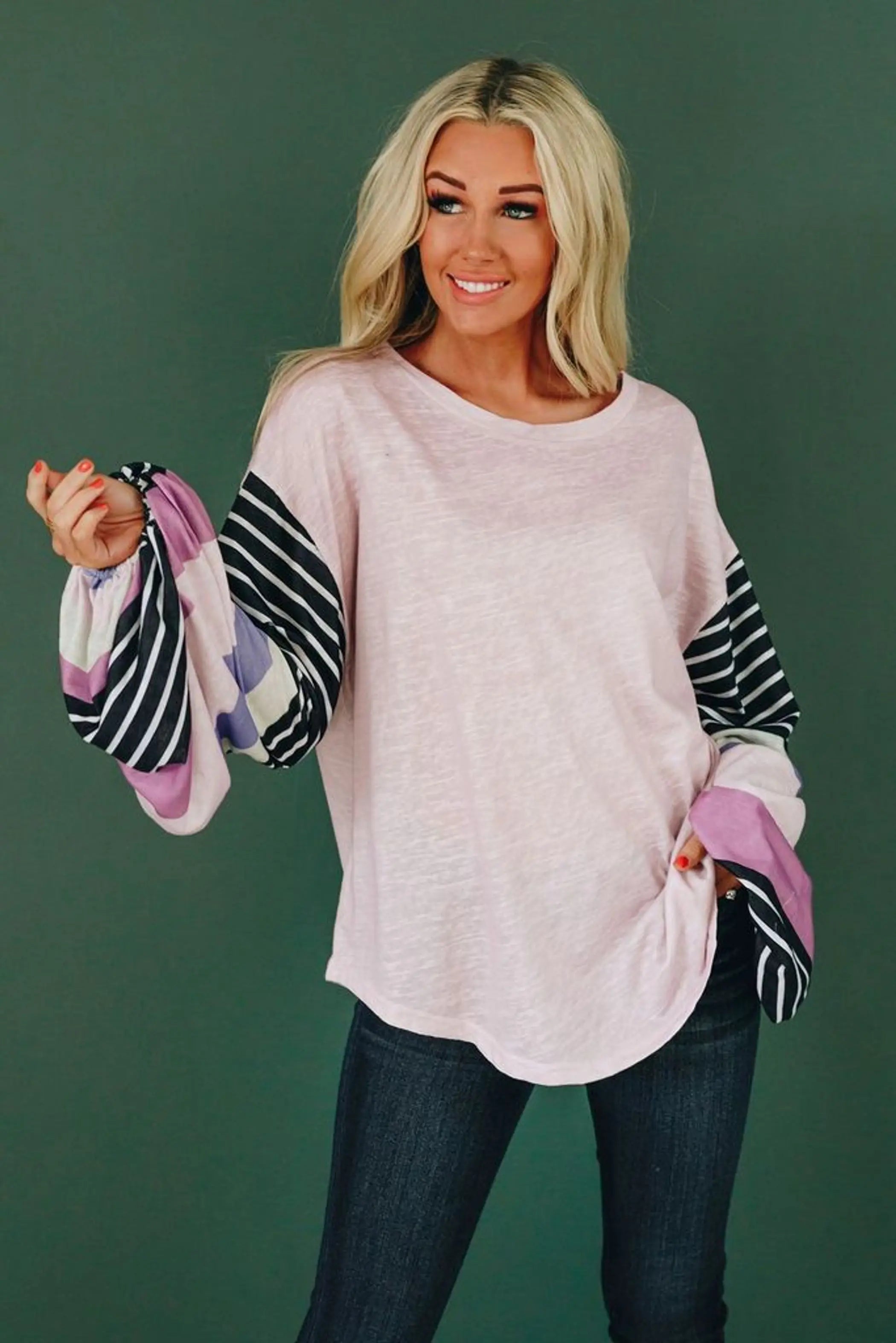 Be The Good Colorblock Knit Top Stay Warm in Style