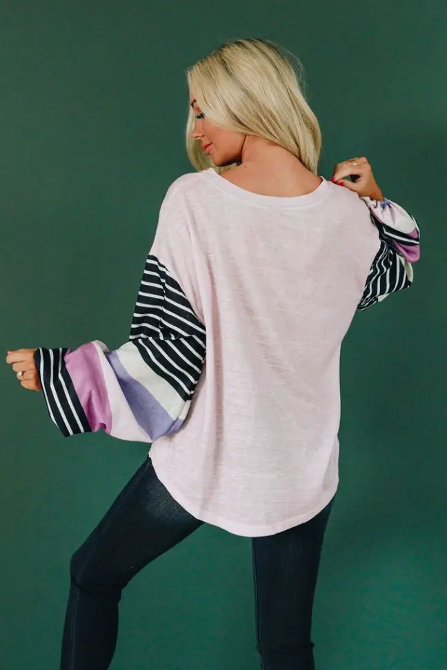 Be The Good Colorblock Knit Top Stay Warm in Style