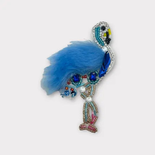 Beaded Fur and Rhinestone Flamingo- Dog Shirt Bark Fifth Avenue