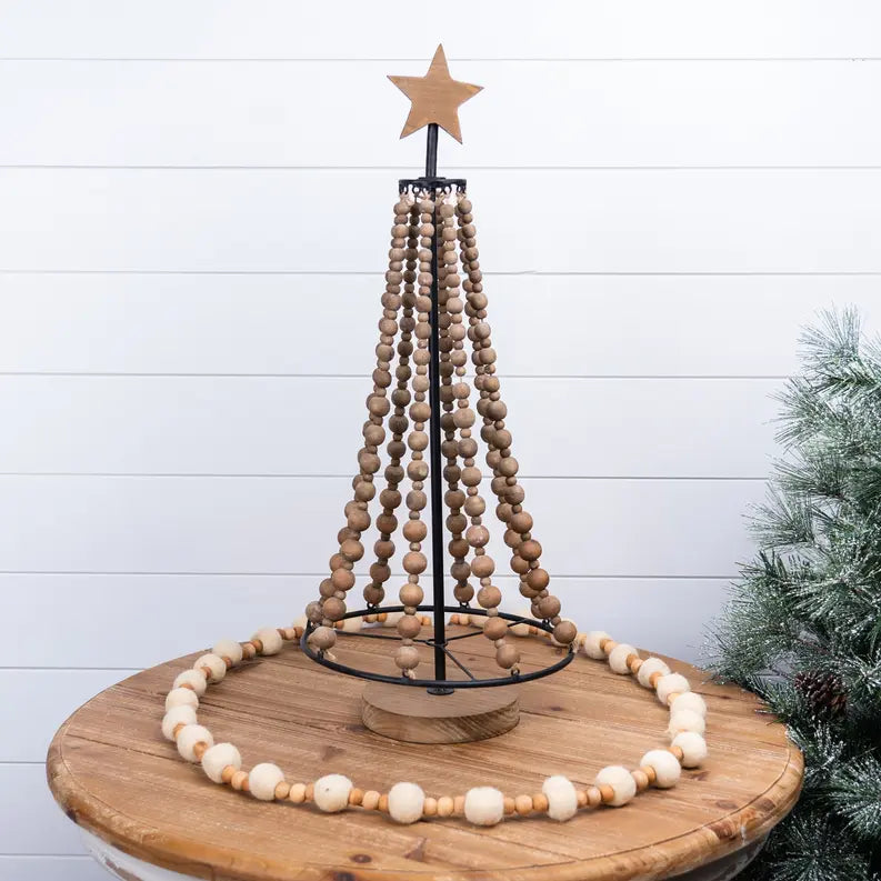 Beaded Wood Holiday Tree Melrose International