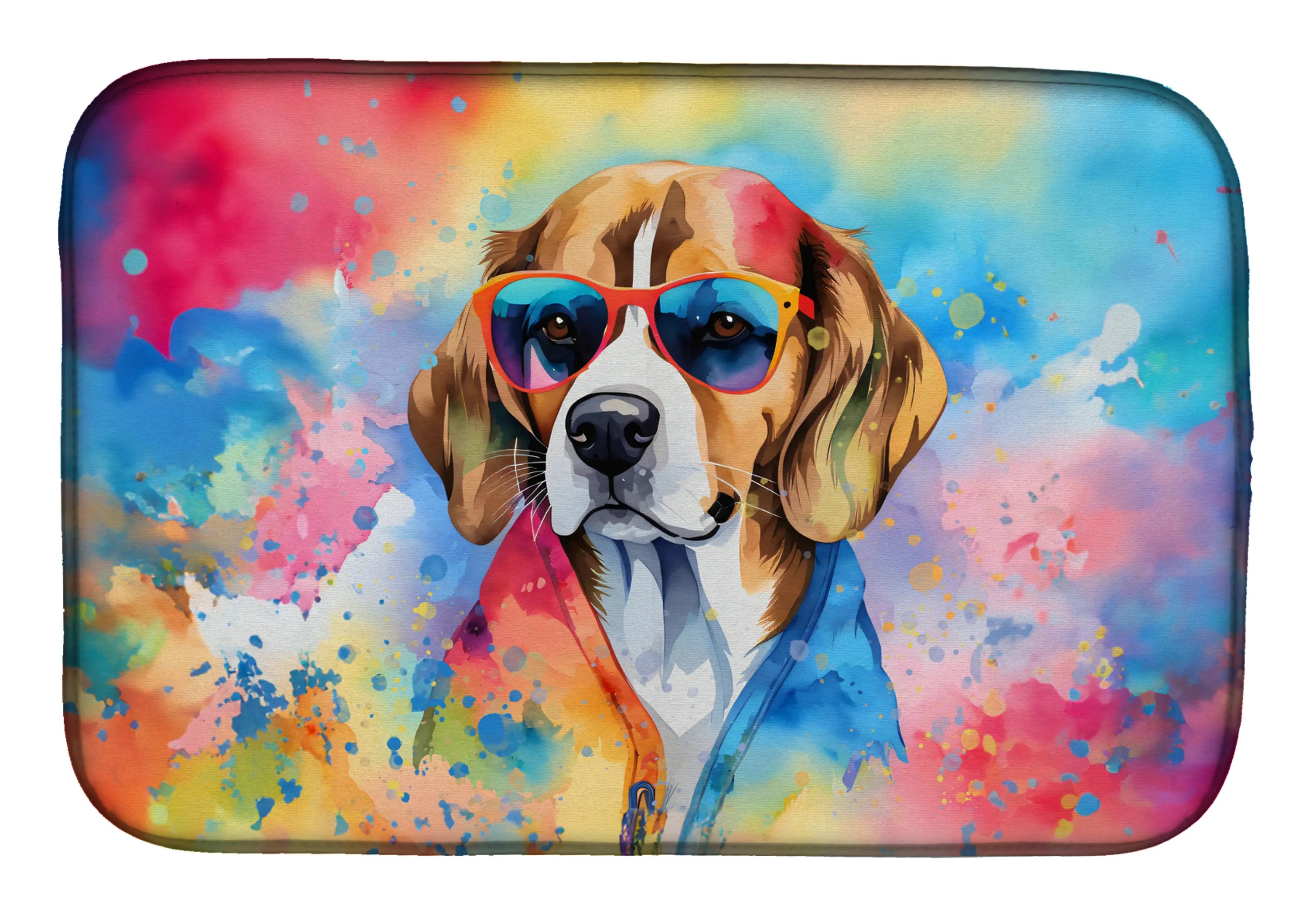 Beagle Hippie Dawg Dish Drying Mat Caroline's Treasures