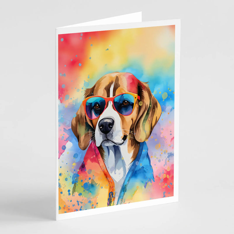 Beagle Hippie Dawg Greeting Cards Pack of 8 Caroline's Treasures