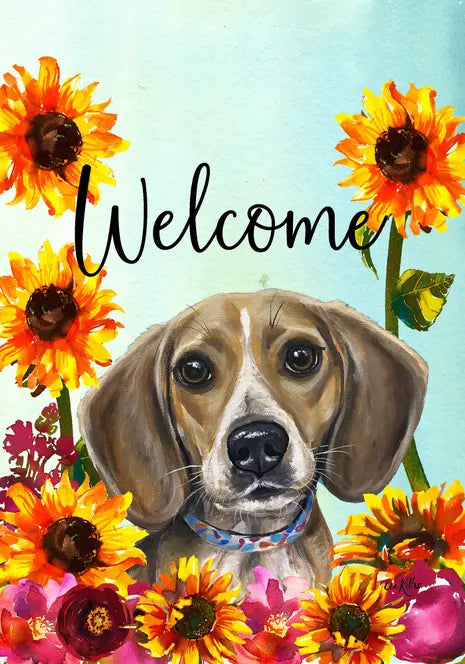 Beagle - Hippie Hound Studios Welcome Garden Flag Best of Breed