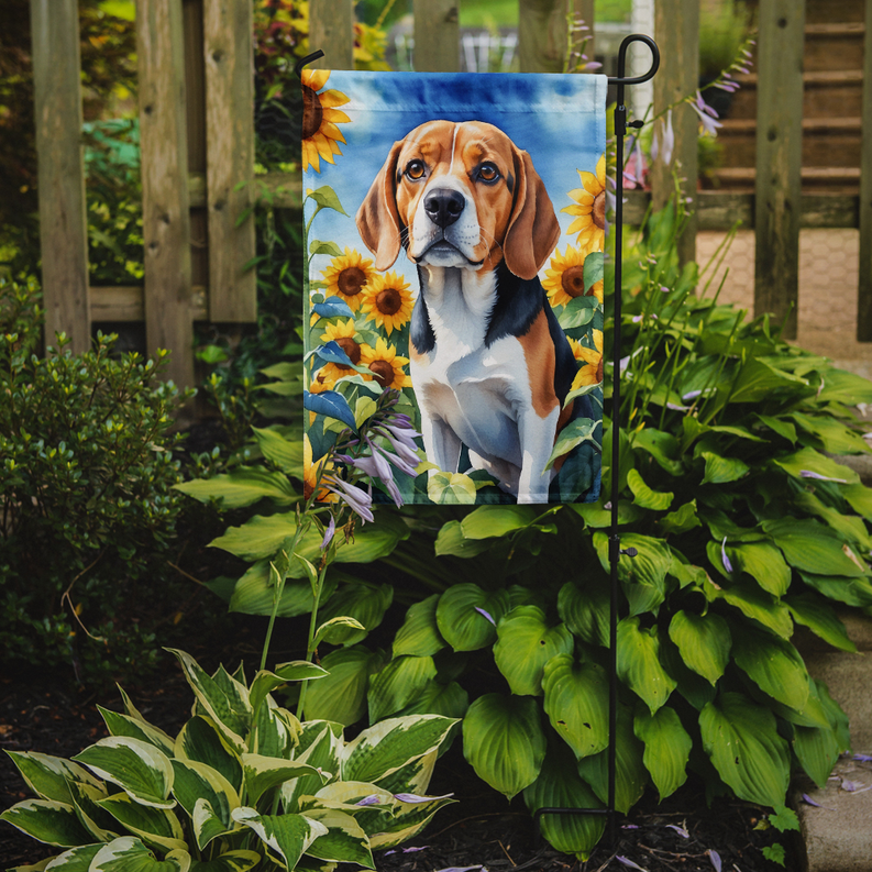Beagle in Sunflowers Garden Flag Caroline's Treasures