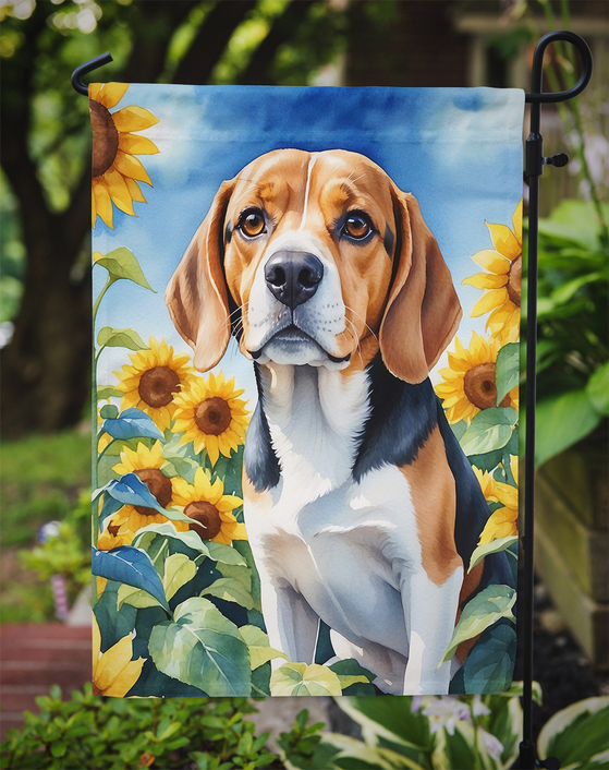 Beagle in Sunflowers Garden Flag Caroline's Treasures