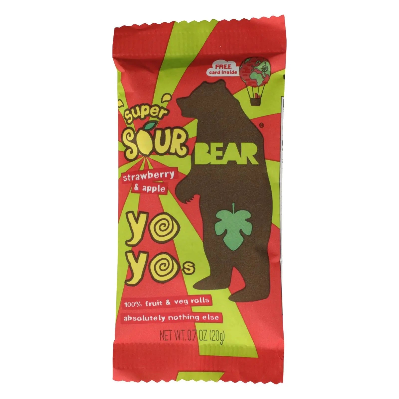 Bear - Real Fruit Yoyo Straw Apple - Case Of 6 - 3.5 Oz Bear