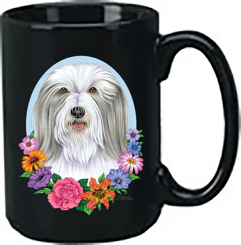 Bearded Collie - Best of Breed Ceramic 15oz Coffee Black Mug Best of Breed