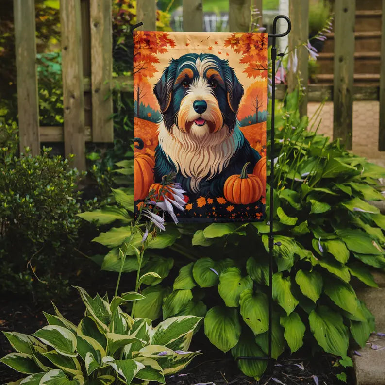 Bearded Collie Fall Garden Flag Caroline's Treasures