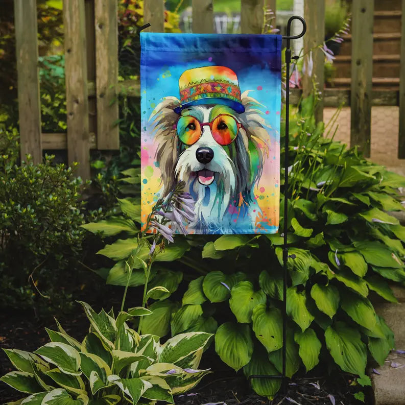 Bearded Collie Hippie Dawg Garden Flag Caroline's Treasures