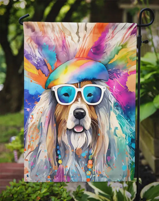 Bearded Collie Hippie Dawg Garden Flag Caroline's Treasures