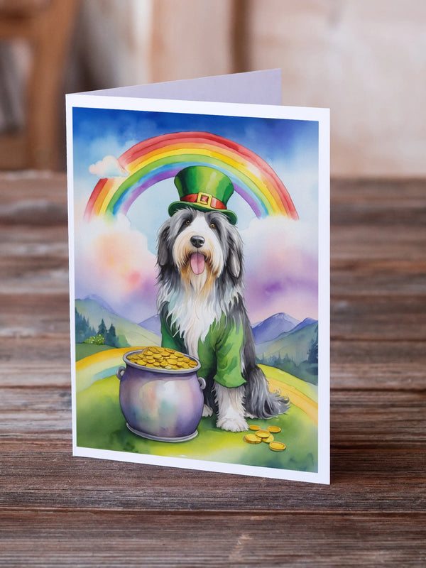 Bearded Collie St Patrick's Day Greeting Cards Pack of 8 Caroline's Treasures