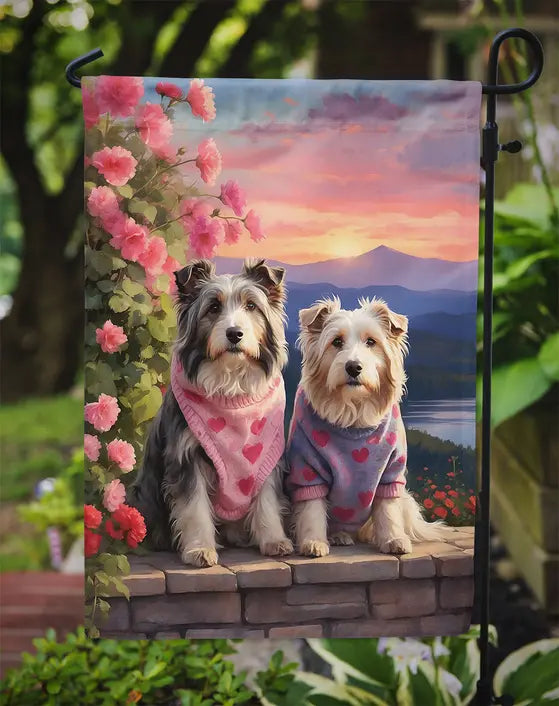 Bearded Collie Two Hearts Garden Flag Caroline's Treasures