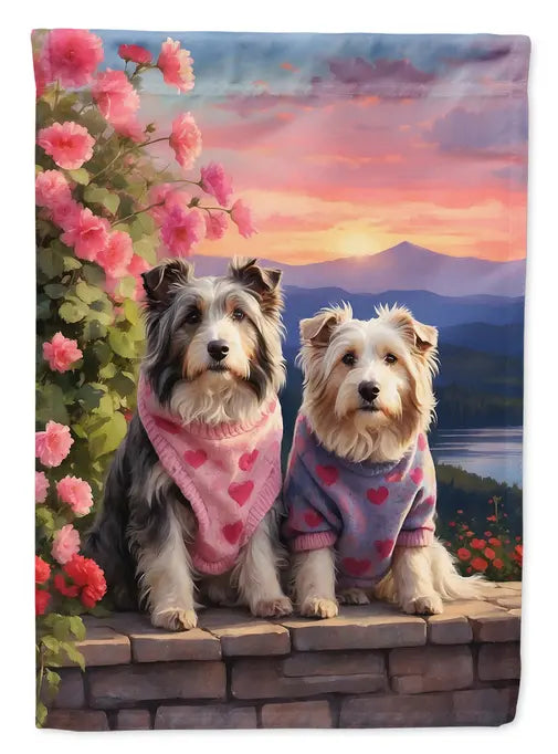 Bearded Collie Two Hearts Garden Flag Caroline's Treasures