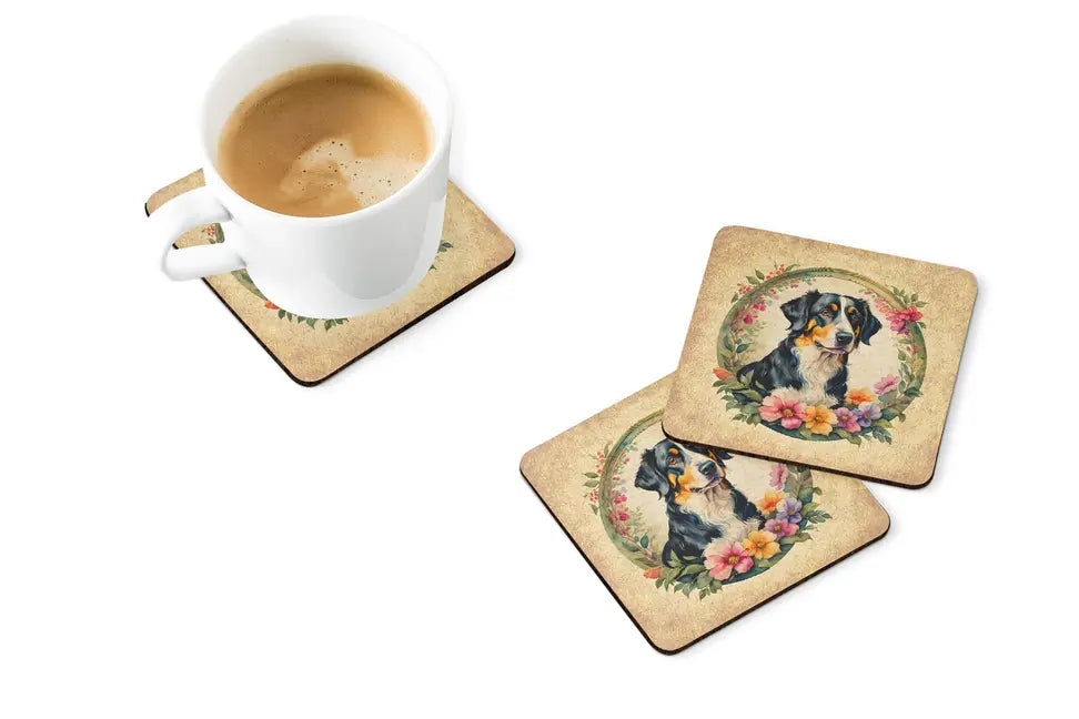 Bearded Collie and Flowers Pair of Pot Holders Caroline's Treasures